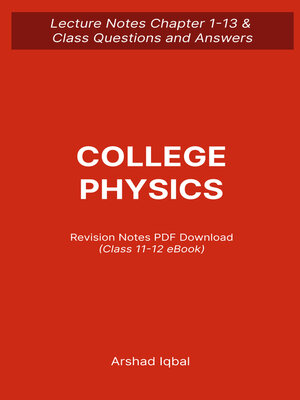 cover image of College Physics Questions and Answers PDF | Class 11-12 Physics Quiz e-Book Download
